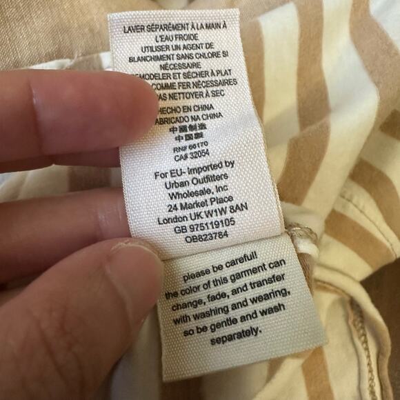 WE THE FREE Mylo Tank Top Tan White Striped Halter Neck Beach Vacay NWT - Picture 11 of 12